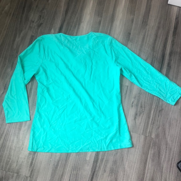 All for color swim V neck top teal L - Picture 2 of 6
